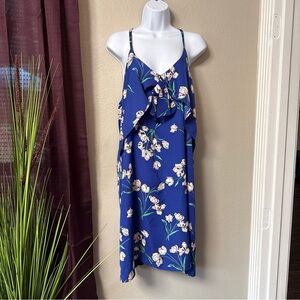 #719 Goldspark Sleeveless Floral Shift Tunic Dress Size Large